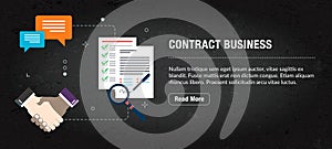 Contract business banner internet with icons in vector