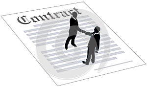 Contract business people sign agreement