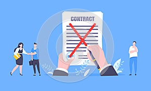Contract cancellation business concept.