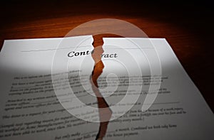 Contract on desk