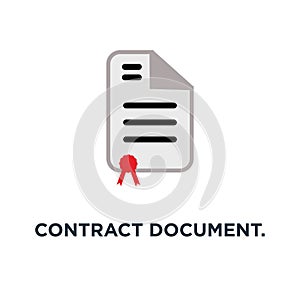 contract document. signature document icon. web page concept sym