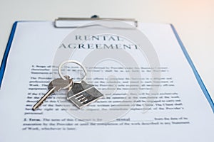 Contract documents for signing. Contract agreement, real estate rental, signature, buy and sale and insurance concepts
