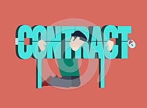 Contract fetter business concept flat vector