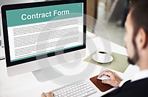 Contract Form Document Law Obligation Concept photo