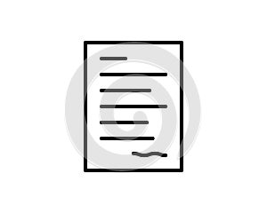 The contract icon. Agreement and signature, pact, accord, convention symbol. Flat Vector illustration