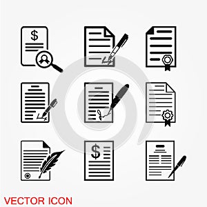 Contract icon vector