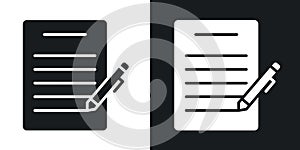 Contract icon vector set on white background