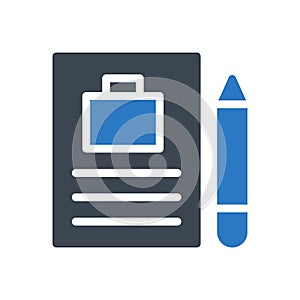 Contract vector glyph colour icon