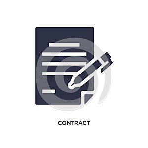 contract icon on white background. Simple element illustration from human resources concept