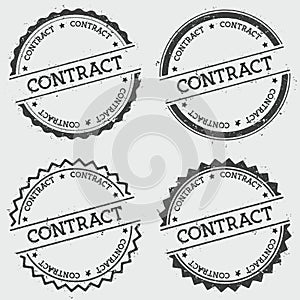 Contract insignia stamp isolated on white.