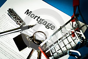 The contract for a mortgage loan. The keys of the property