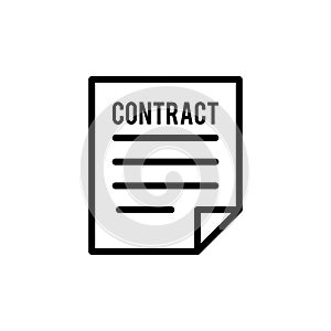 Contract paper icon flat vector template design trendy
