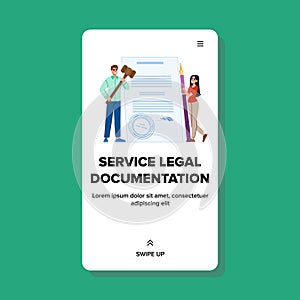 contract service legal documentation vector