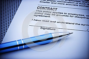 Contract Signature Document photo