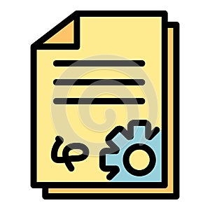 Contract with the support icon color outline vector