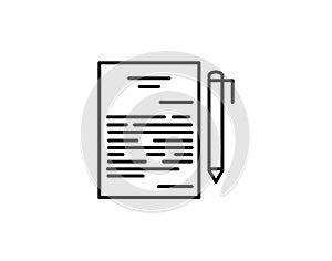 Contract thin line icon agreement and signature vector image