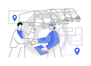 Contracting a truckload carrier abstract concept vector illustration.