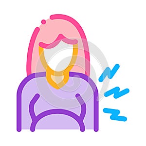 contractions pregnant woman color icon vector illustration