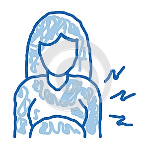 contractions pregnant woman doodle icon hand drawn illustration