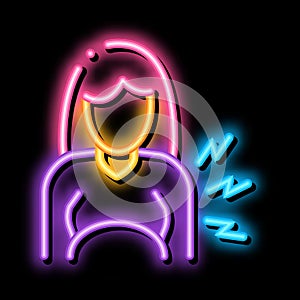 contractions pregnant woman neon glow icon illustration