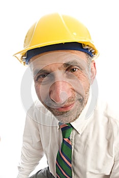 Contractor construction man with hard hat