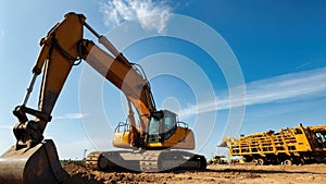 Contractor Equipment: Bulldozer in Action on Construction Site