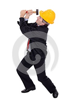 Contractor with a hammer