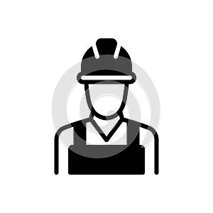 Black solid icon for Contractor, occupier and builder