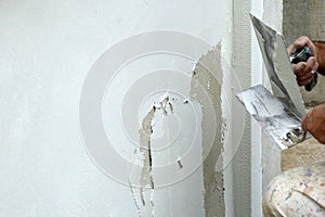 contractor plasterer working