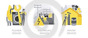 Contractor services abstract concept vector illustrations.