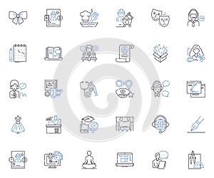 Contractual line icons collection. Obligation, Agreement, Pact, Commitment, Promise, Legal, Binding vector and linear