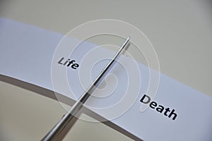 The contradiction between two decisions: Life or Death.