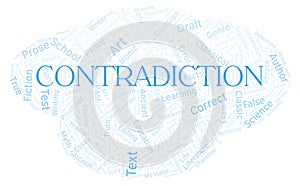 Contradiction typography word cloud create with the text only