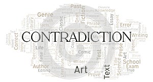 Contradiction typography word cloud create with the text only