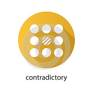 Contradictory flat design long shadow glyph icon photo