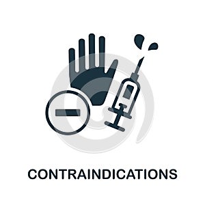 Contraindications icon. Monochrome sign from vaccination collection. Creative Contraindications icon illustration for