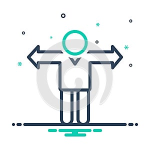 Mix icon for Contrary, opposite and adverse