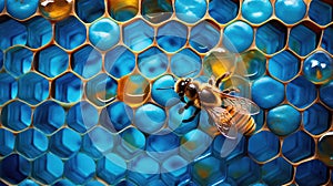 contrast blue honeycomb