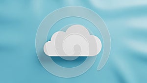 Contrast between the bright white of the cloud and the soft blue