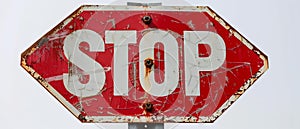 Contrast in Communication: The Boldness of a Red Stop Sign on a White Background - ar
