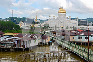 Contrast: Kampong Ayer and Mosque in Brunei.