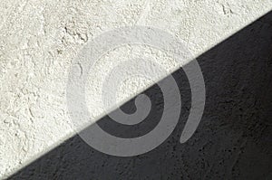 Contrast of light and shadow on a white wall