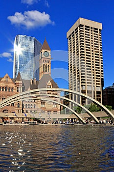 Toronto, Ontario, Old City Hall and Modern Nathan Phillips Square, Canada photo