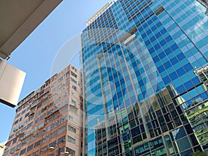 Contrast of old and new architecture in Hong Kong