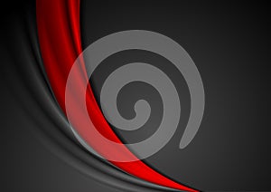 Contrast red black abstract wavy background
