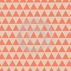 Contrasting geometric seamless pattern with triangular triangles, pink beige background