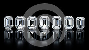 Contrasting Scale 5 Emerald Cut Diamonds In Optical Illusionist Style