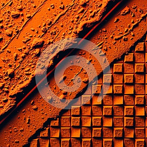 Contrasting Textures in Orange Abstract