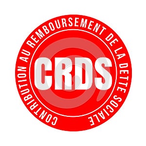 Contribution to the repayment of social debt symbol icon in French language