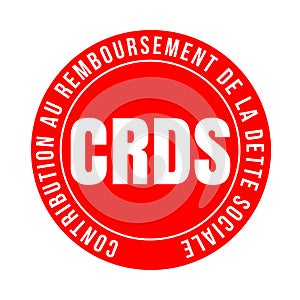 Contribution to the repayment of social debt symbol icon in French language photo